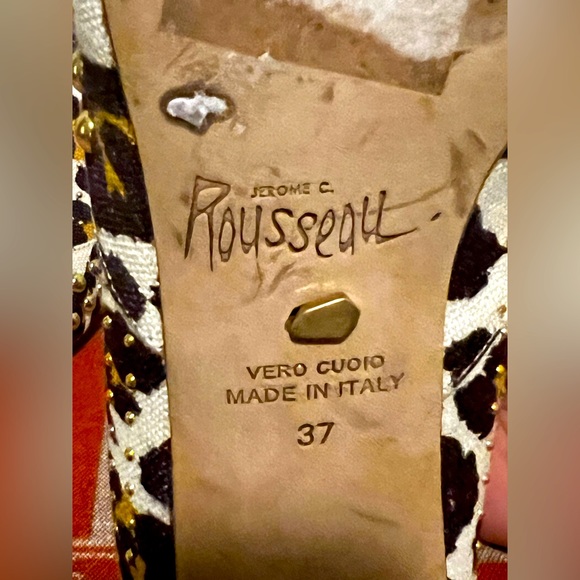 Women’s Jerome C.Rousseall Leopard Print Leather Shoes - Picture 6 of 7